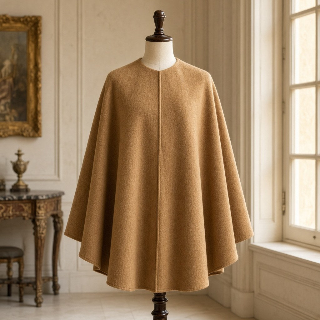 Capă din lână, camel, piesă vintage unicat – CastelulCuArtă