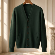 Cardigan din lână, verde închis, piesă vintage unicat – CastelulCuArtă