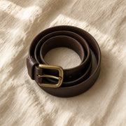 Curea din piele cu cataramă de alamă, piesă vintage unicat – CastelulCuArtă