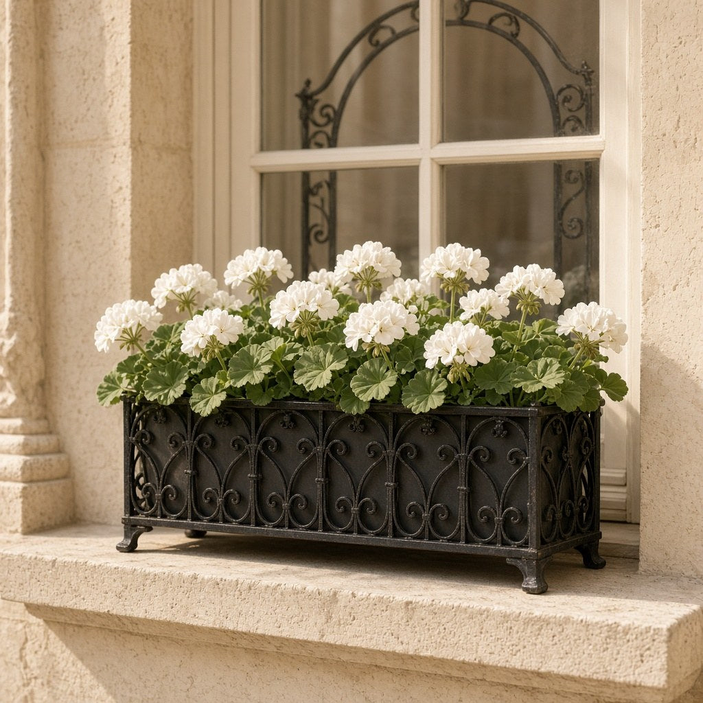 Jardinieră de balcon, din fier forjat lucrat manual – CastelulCuArtă