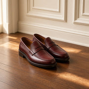 Mocasini din piele, burgund, piesă vintage unicat – CastelulCuArtă