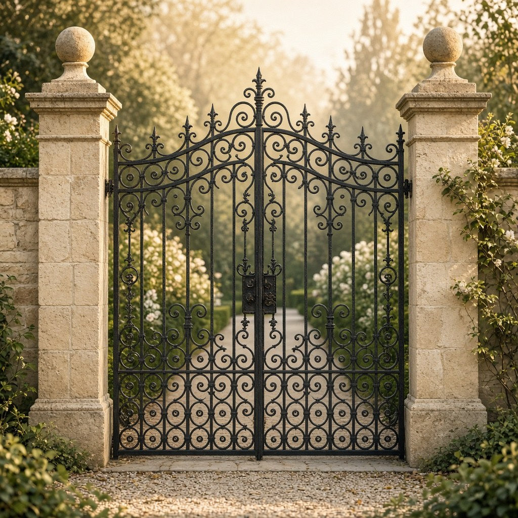 Poartă de grădină Belvedere, din fier forjat lucrat manual – CastelulCuArtă