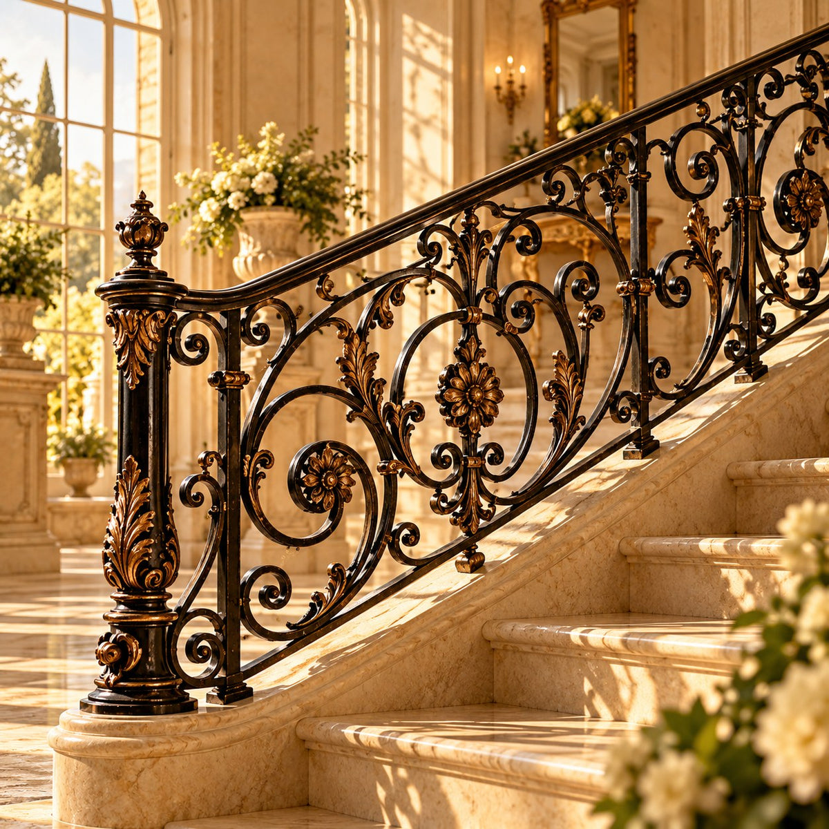 Balustradă Castel, din fier forjat lucrat manual – CastelulCuArtă